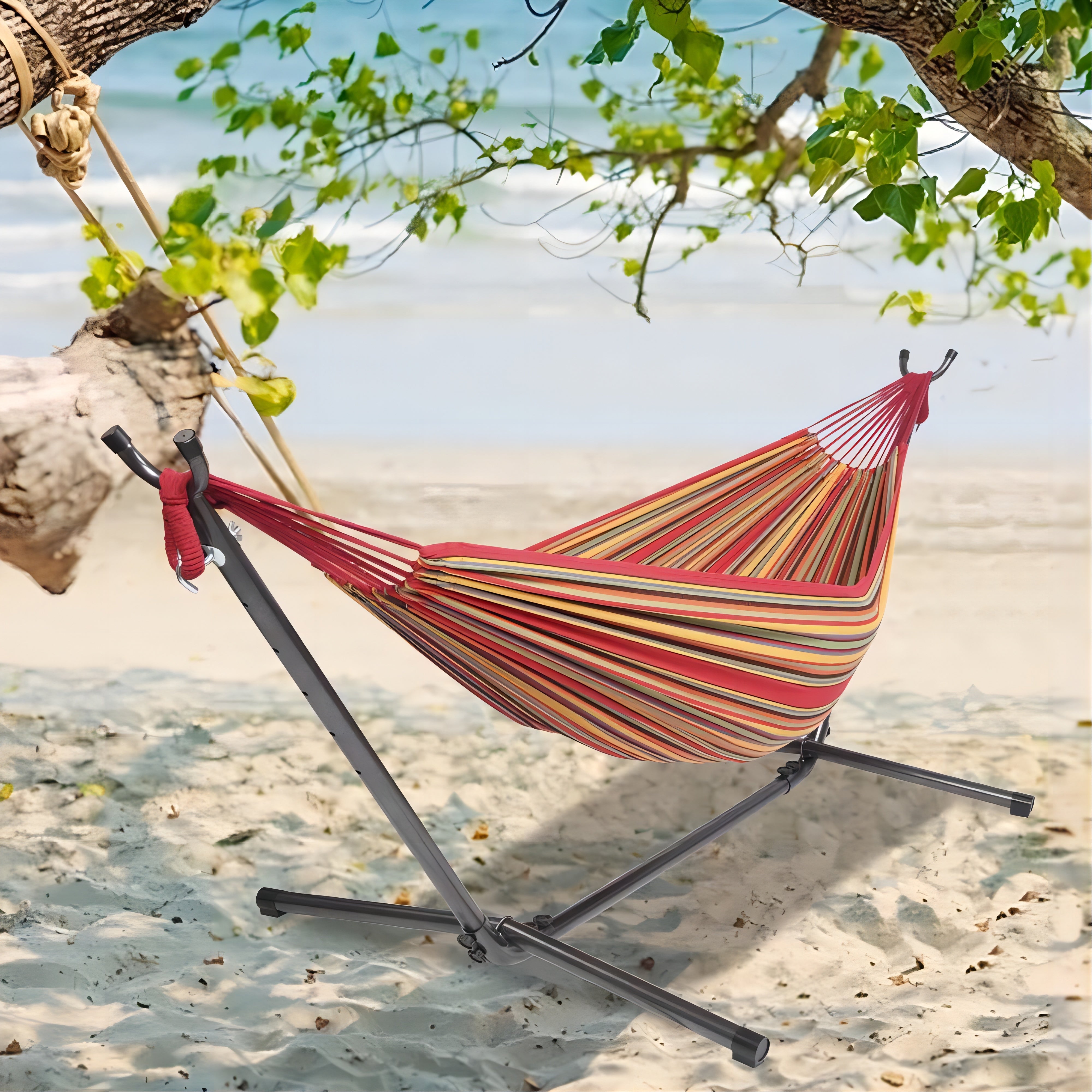 2-person Hammock with Stand for Outdoor