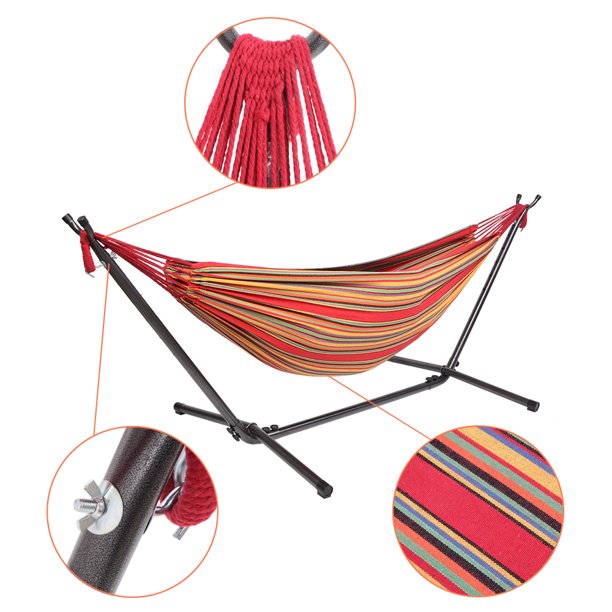 2-person Hammock with Stand for Outdoor