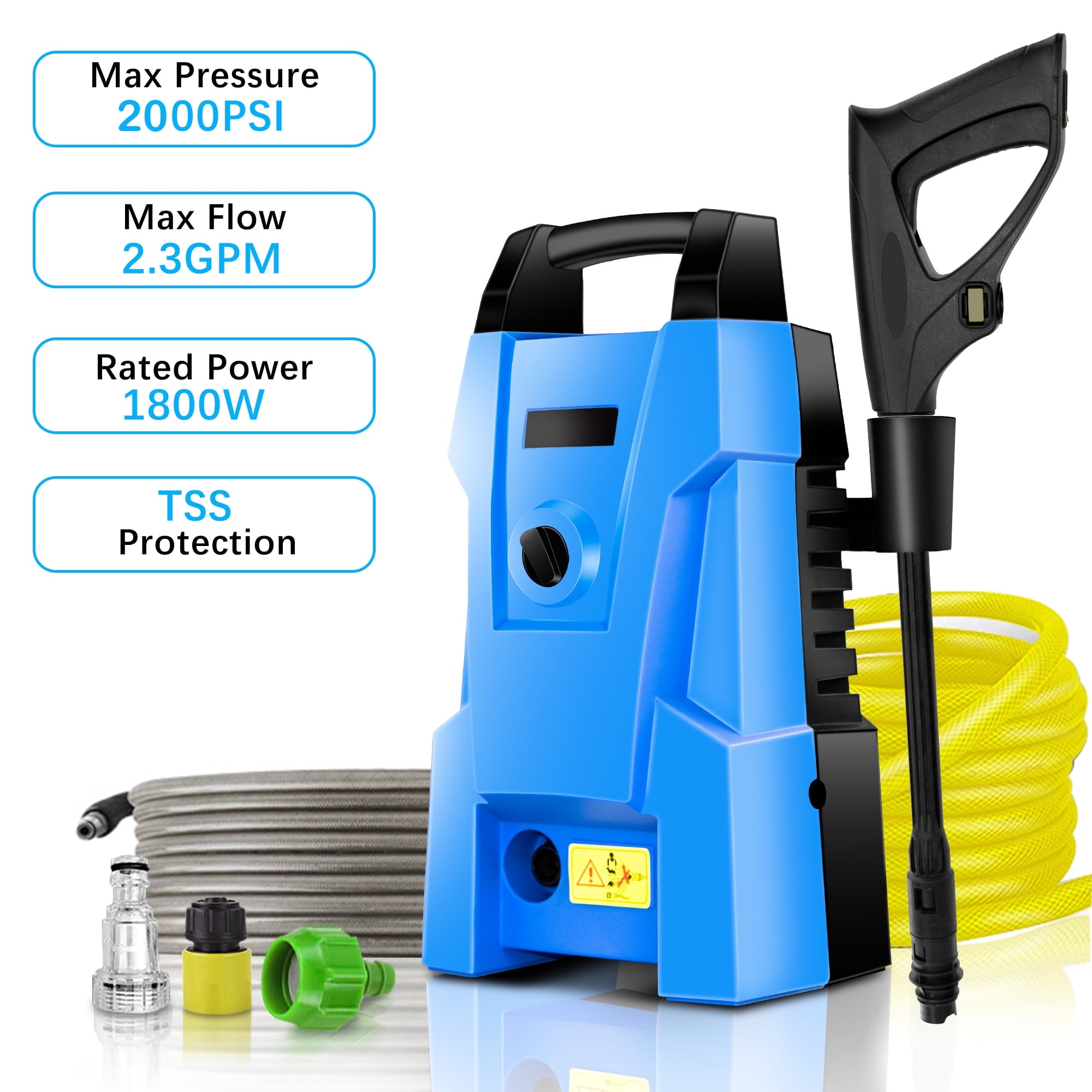 2000-PSI 2.3-GPM Electric Pressure Washer 1800W High Pressure Washer Cleaner Machine - 2000 PSI