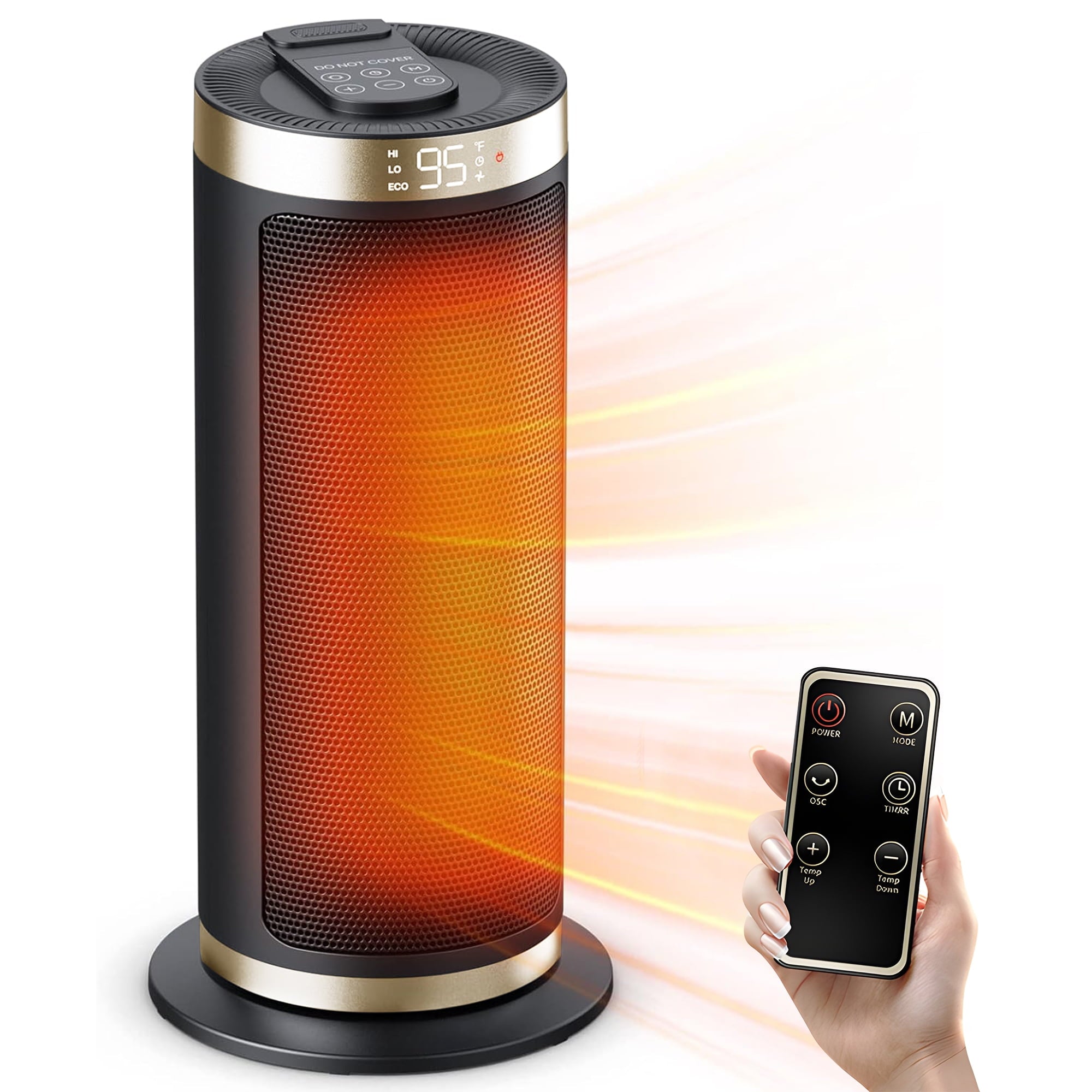 1500W Portable Electric Space Heater with Remote Control