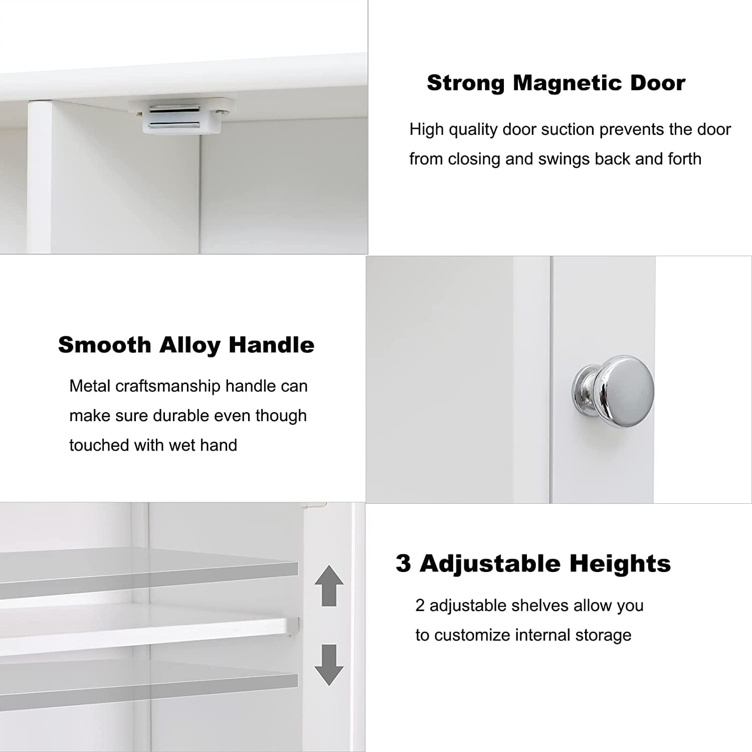 26 in. W x 25.2 in. H x 6.3 in. D Bathroom Storage Wall Cabinet in White