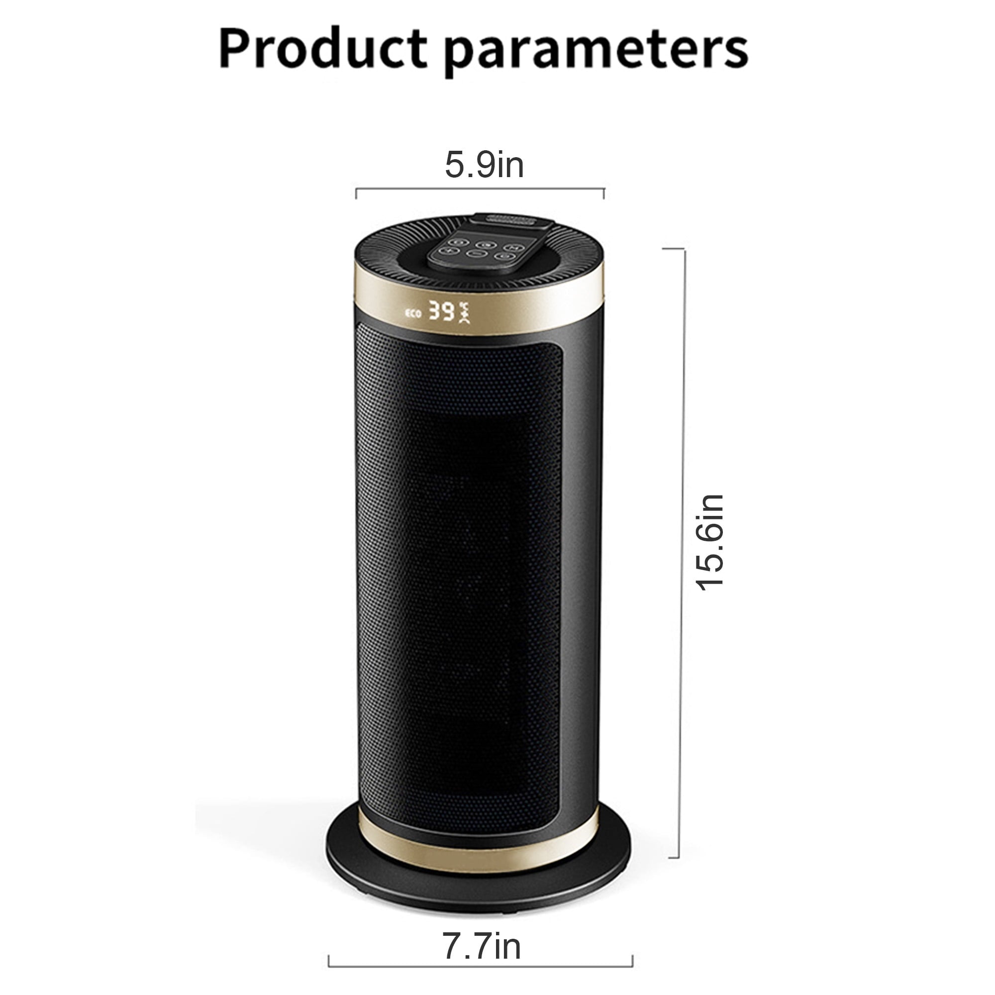 1500W Portable Electric Space Heater with Remote Control