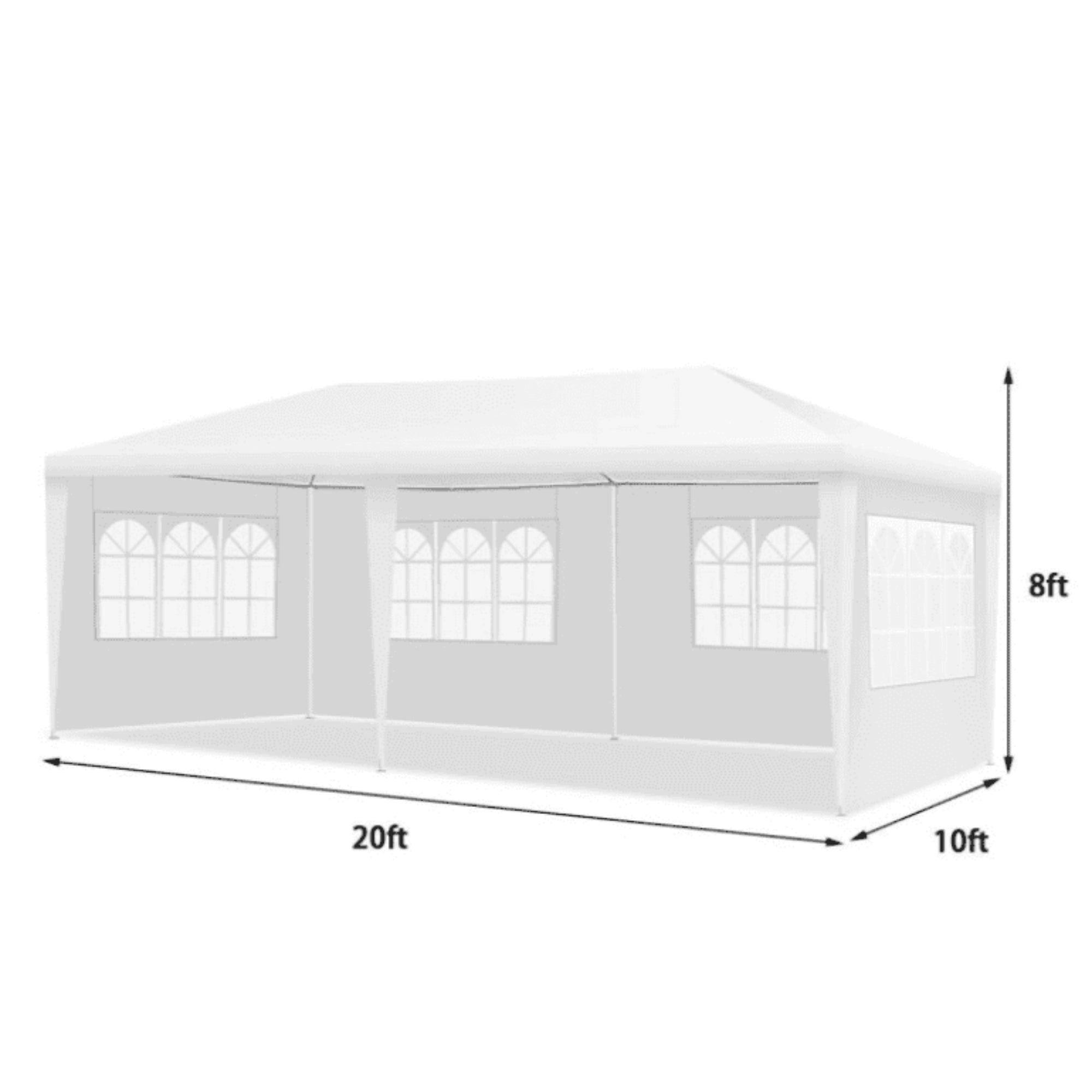 20 Ft. W x 10 Ft. D Wedding Party Tent Canopy with 4 Side Walls