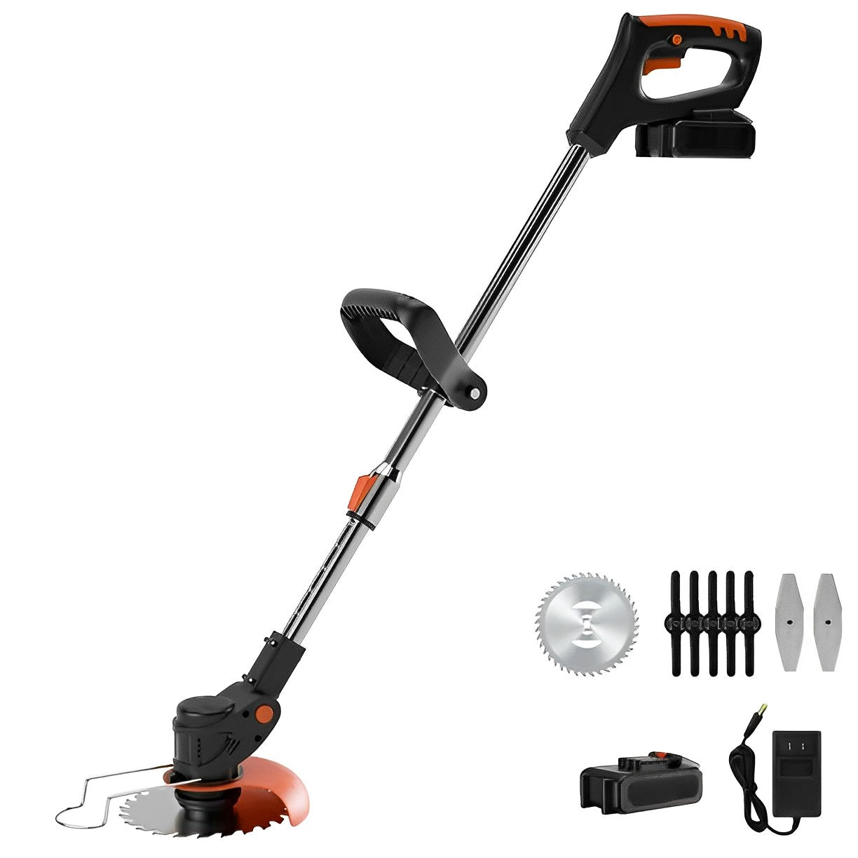 Cordless String Weed Tiller Cultivator, Trimmer and Edger with Battery and Charger