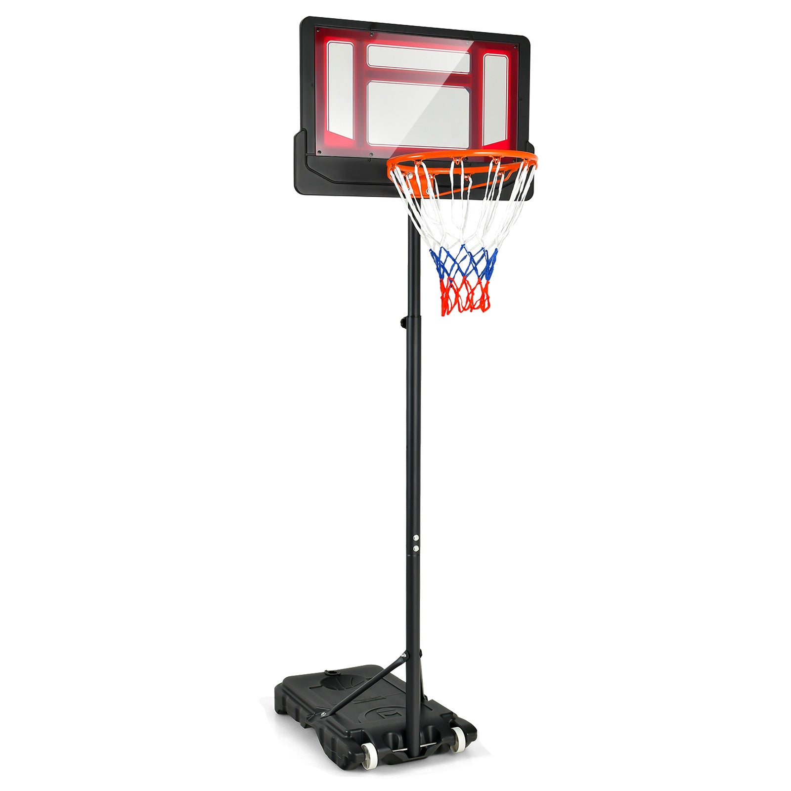 4.3-8.2 FT Portable Basketball Hoop with Adjustable Height and Wheels