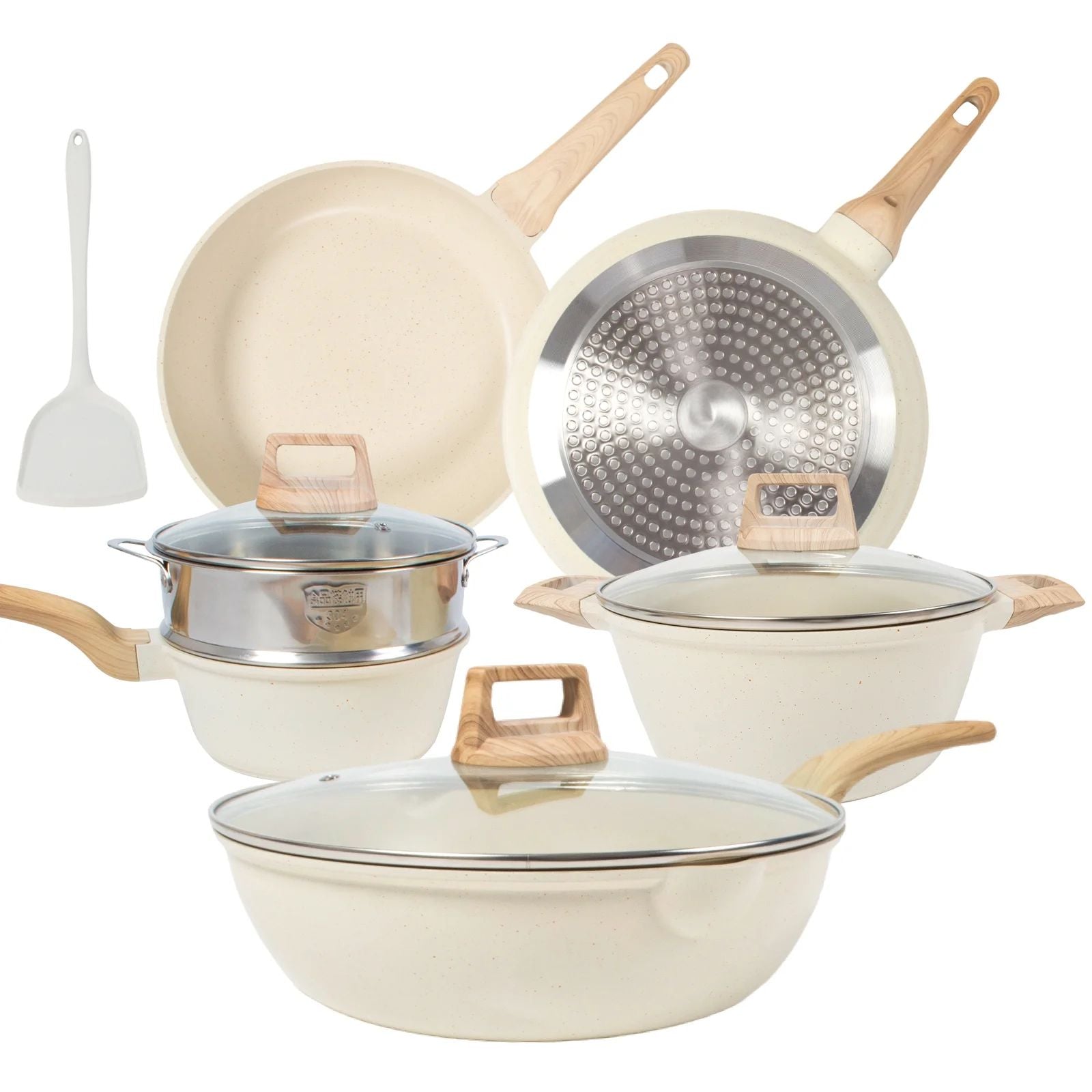 10-Piece Nonstick Cookware Sets, Granite Pots and Pans Set