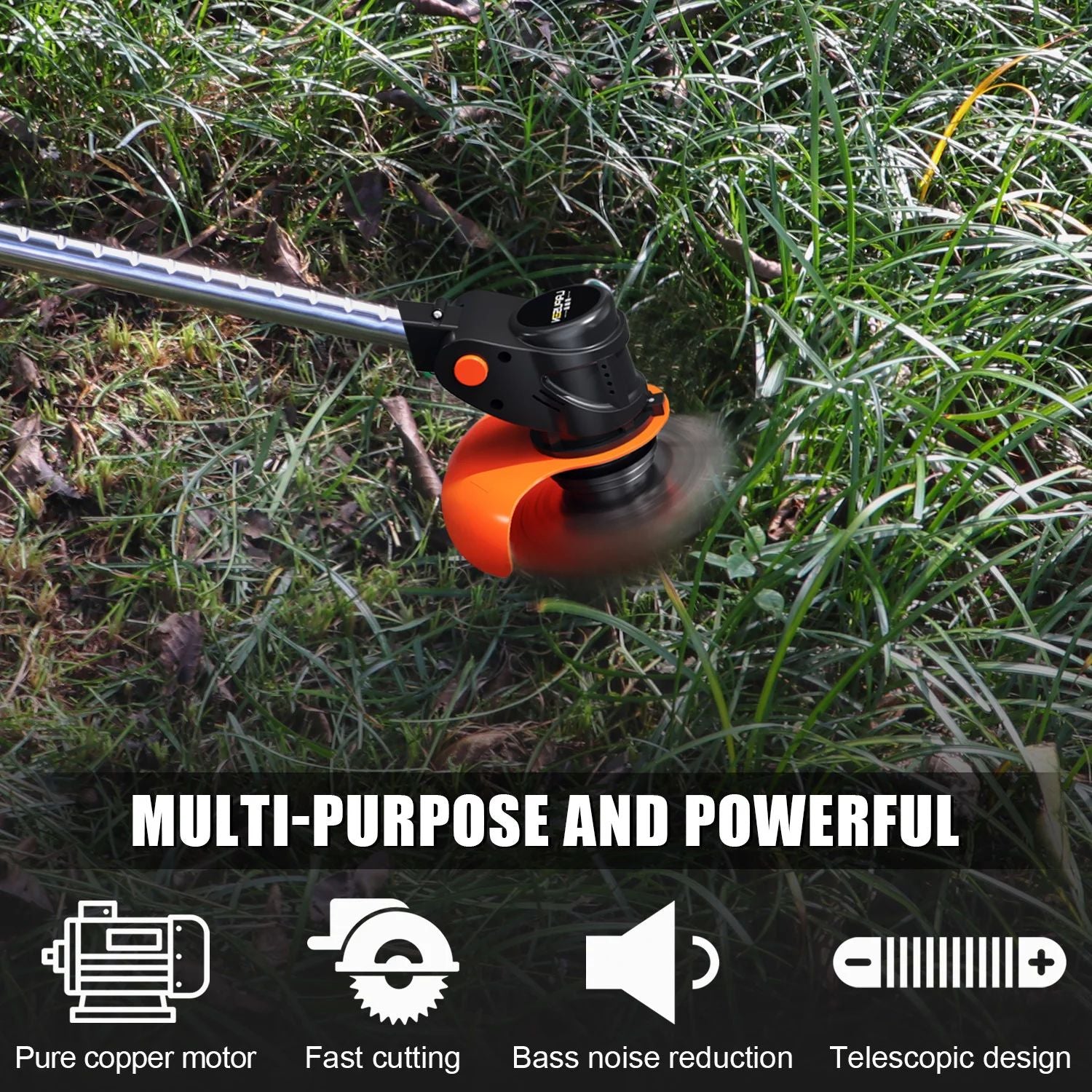 Cordless String Weed Tiller Cultivator, Trimmer and Edger with Battery and Charger