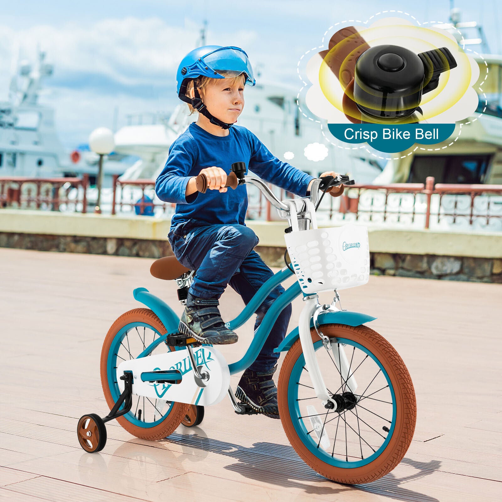 16 Inch Kids Bike with Front Handbrake and 2 Training Wheels
