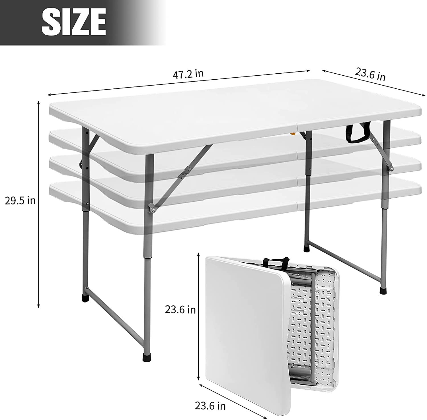 4 ft. Fold-in-Half Banquet Table with Handle
