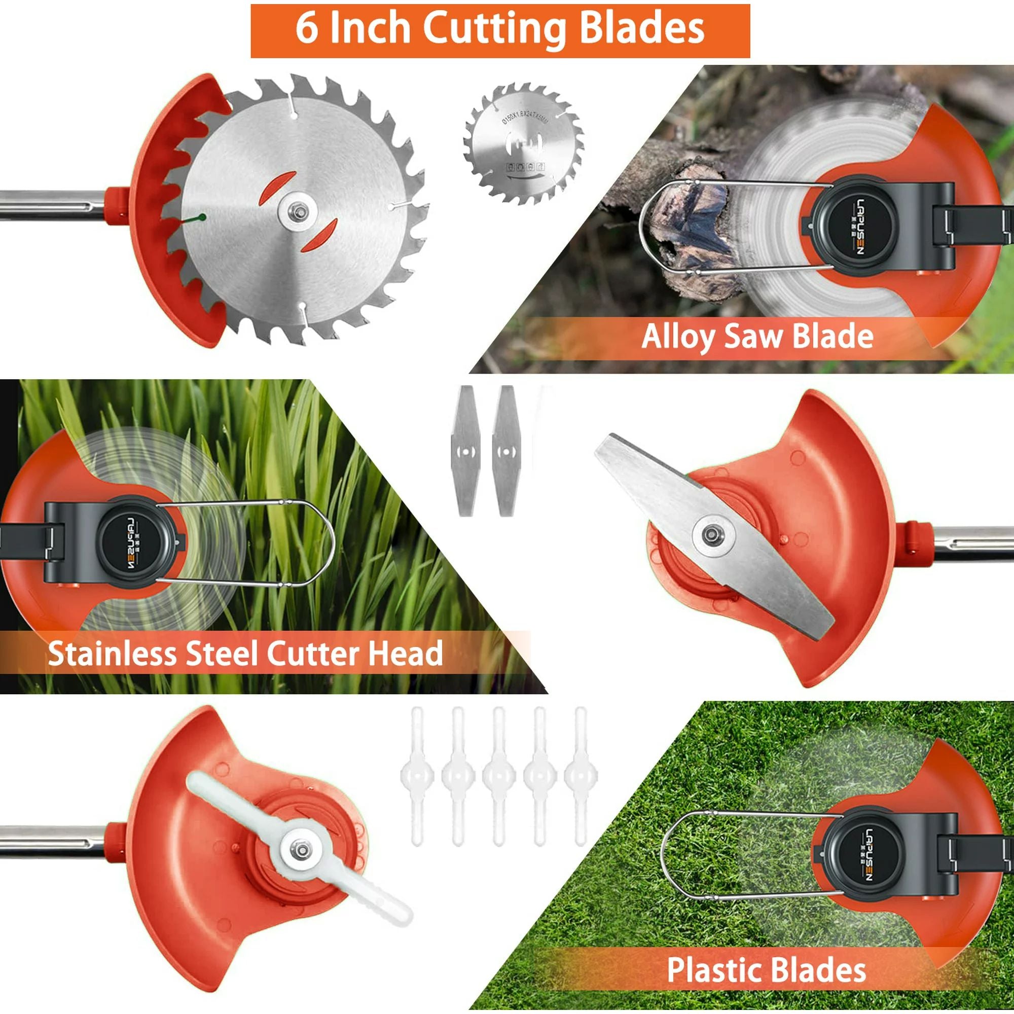 Cordless String Weed Tiller Cultivator, Trimmer and Edger with Battery and Charger