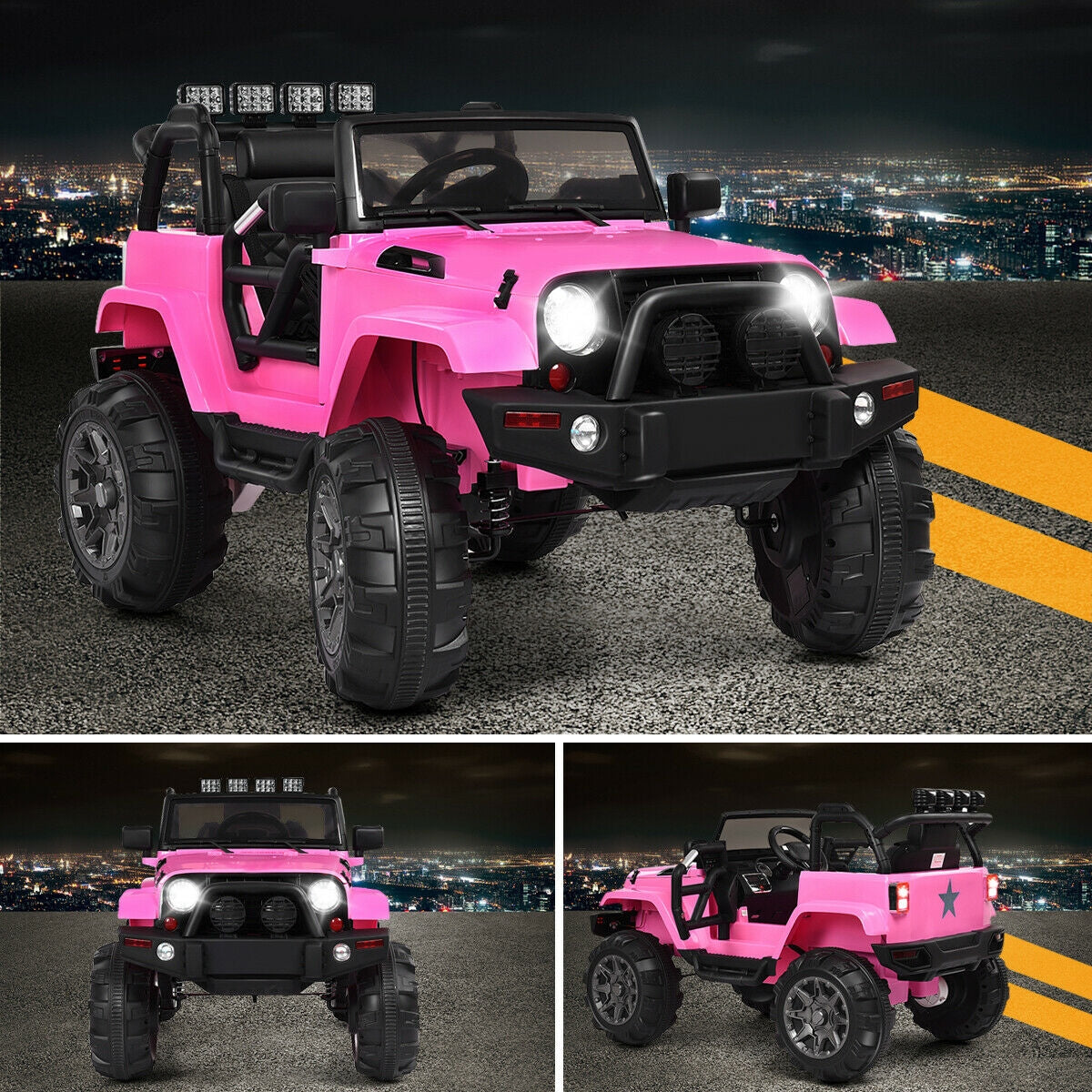 12V Electric Ride On Truck with Parental Remote Control and LED Lights