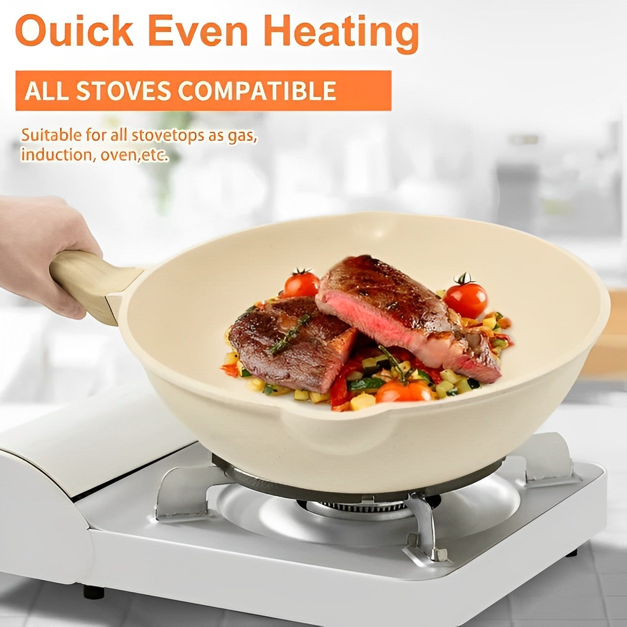10-Piece Nonstick Cookware Sets, Granite Pots and Pans Set