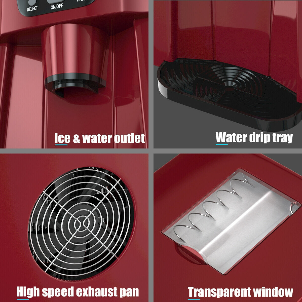 2-In-1 Ice Maker Water Dispenser 36lbs/24H LCD Display