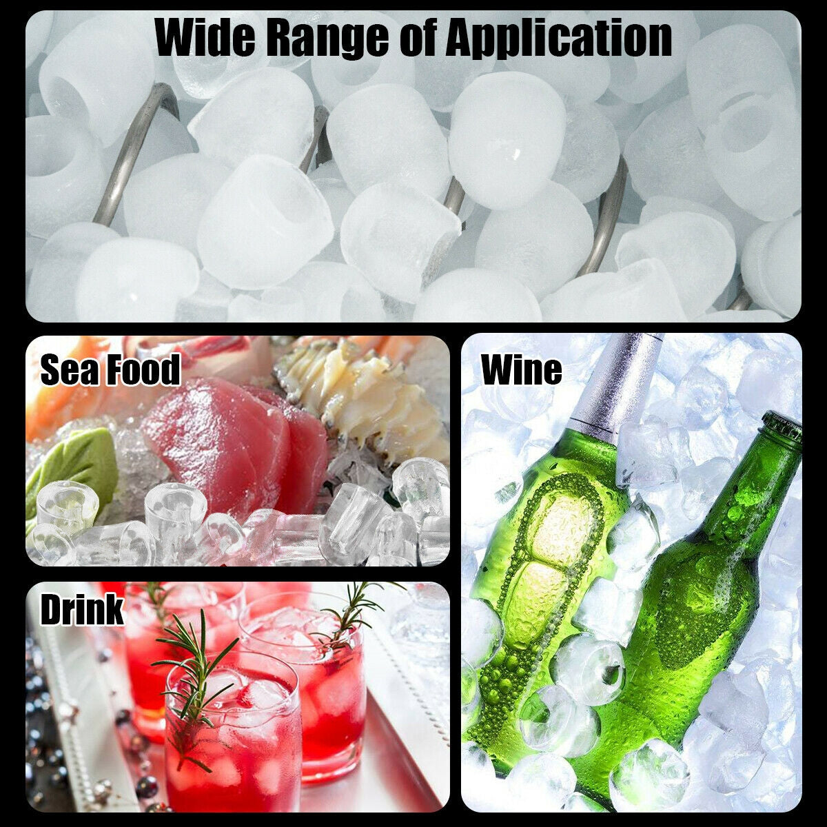 2-In-1 Ice Maker Water Dispenser 36lbs/24H LCD Display-Silver