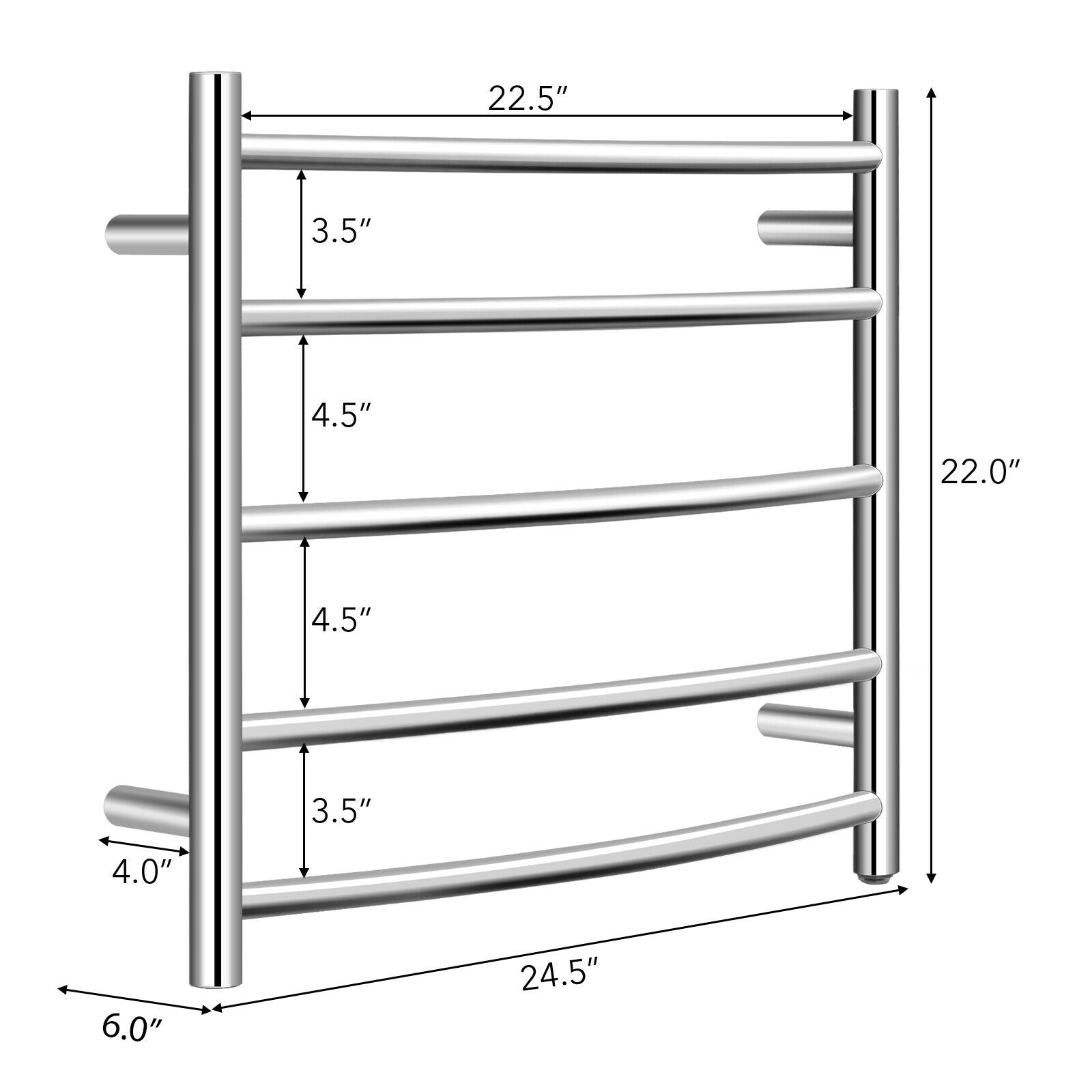 Electric Heated Towel Warmer Wall Mount Drying Rack